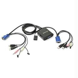 IOGEAR Networking KVM Switch 2-Port USB Cable with Audio and Mic