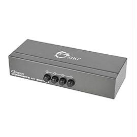 SIIG Accessory CE-CM0511-S1 4x1 Composite Video and Audio Switch Brown Box