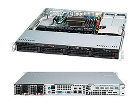 Supermicro Rackmount Case CSE-813MTQ-R400CB 1U Black 400W 4xSAS-SATA 4x Fan microATX