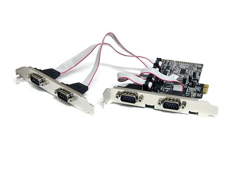 StarTech IO Card PEX4S553 4-Port Native PCI Express RS232 Serial Card with 16550 UART