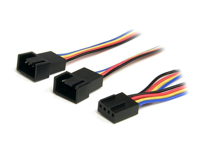 StarTech Cable FAN4SPLIT12 12in 4-Pin Fan Power Splitter Cable Female-Male