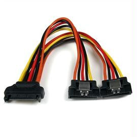 StarTech Cable PYO2LSATA 6inch Latching SATA Power Y Splitter Cable Adapter Male-Female