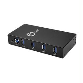 SIIG Network Accessory ID-US0411-S1 4-Port Industrial USB 3.0 Hub with 15KV ESD Protection Brown box