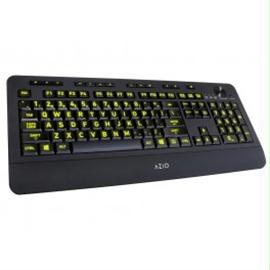 Azio Keyboard KB506 Vision Backlit USB with Large Print Keys and 5 Backlight Colors