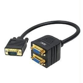 SIIG Cable CB-VG0U11-S1 1feet VGA to 2xVGA Splitter Cable Male-Female Brown Box