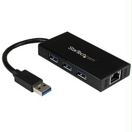 StarTech Accessory ST3300GU3B 3Port Portable USB3.0 Hub with Gigabit Ethernet Adapter NIC