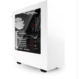 NZXT Case CA-S340W-W1 S340 ATX Mid-Tower No Power Supply 0-0-(3) Bay USB White No LED White Interior windows