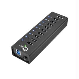 SIIG Accessory JU-H90011-S1 USB3.0 9Port Hub + 1Port 2.1A Charging 12V-5A