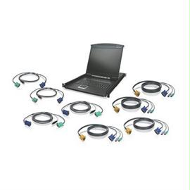 IOGEAR Network GCL1908KIT 8Port 19inch LCD KVM Drawer Kit with PS-2 and USB KVM Cables