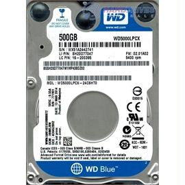 Western Digital HDD WD5000LPCX Mobile 500G 2.5inch SATA 6GB-s 16MB WD Blue Bare