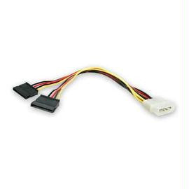 StarTech Cable PYO2LP4SATA 12in LP4 to 2x SATA Power Y Cable Adapter