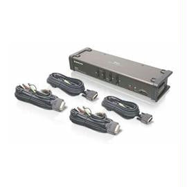 IOGEAR KVM GCS1104 4-Port DVI KVMP Switch with Audio and Cables